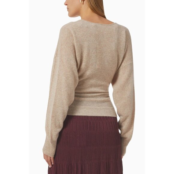 SIMKHAI Anna Cashmere Wrap Sweater GRAY SAGE GREEN Womens Size XS - Picture 3 of 11